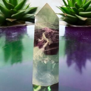 Natural Snowflake Fluorite Crystal Tower